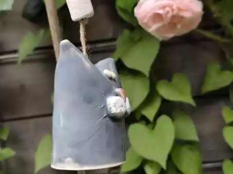 dzwonek ceramiczny kot