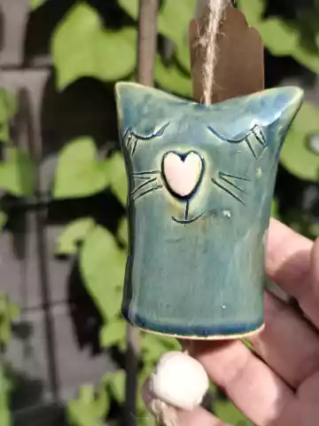 dzwonek ceramiczny kot