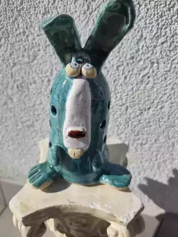 królik ceramiczny lampion