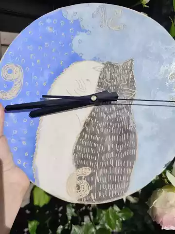 zegar ceramiczny z kotami