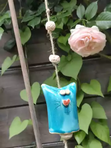 dzwonek ceramiczny kot