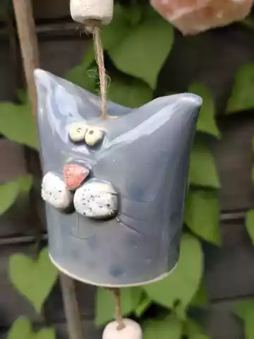 dzwonek ceramiczny kot