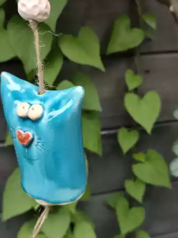 dzwonek ceramiczny kot