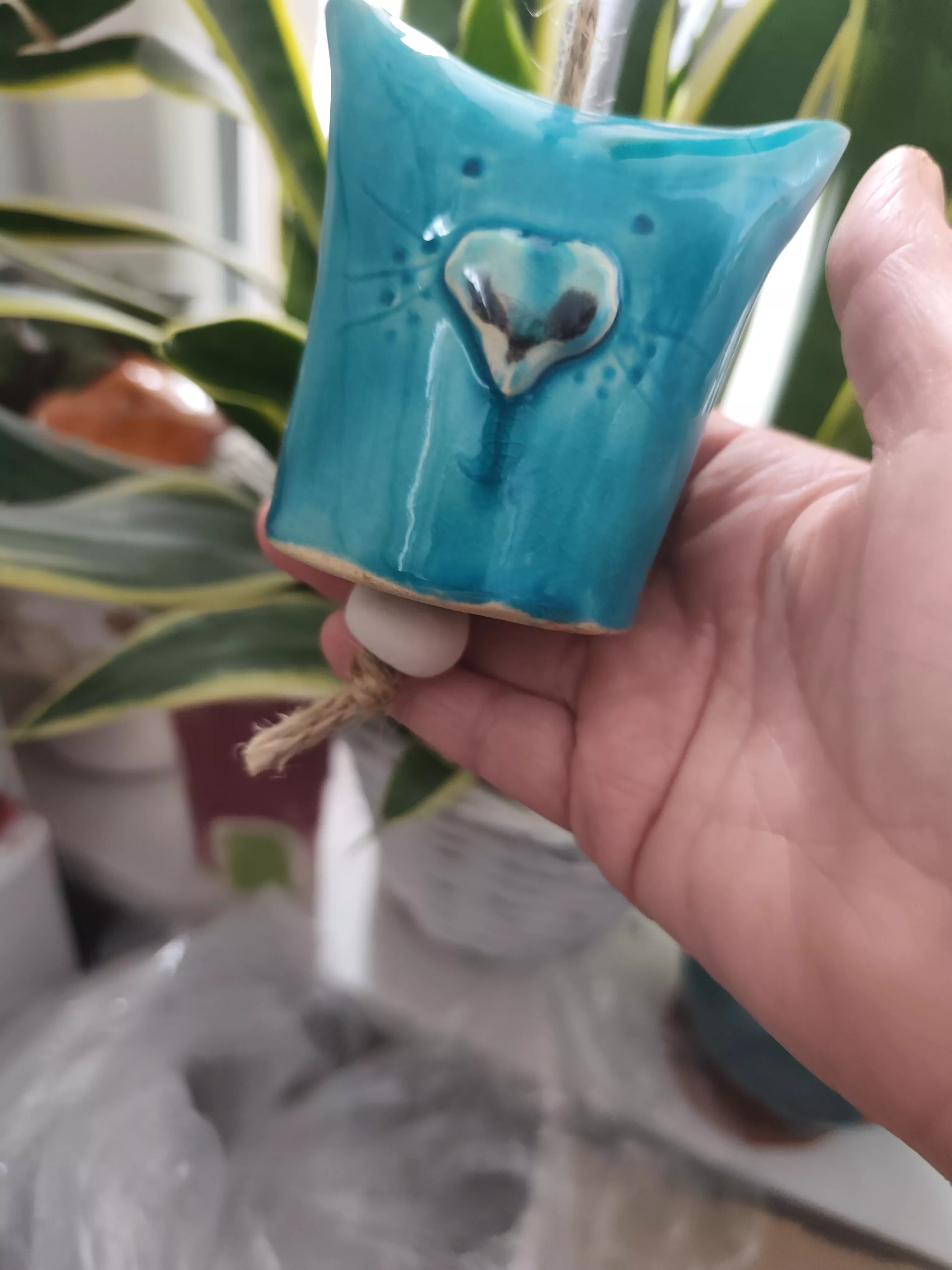 dzwonek ceramiczny kot