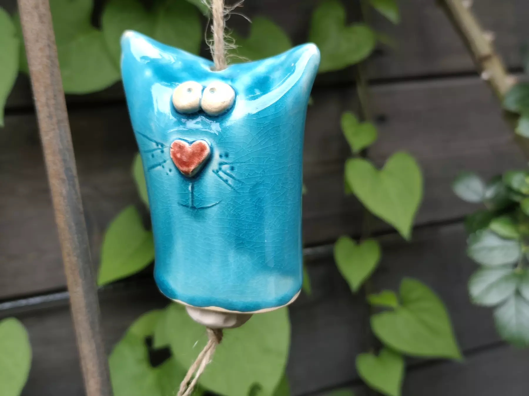 dzwonek ceramiczny kot