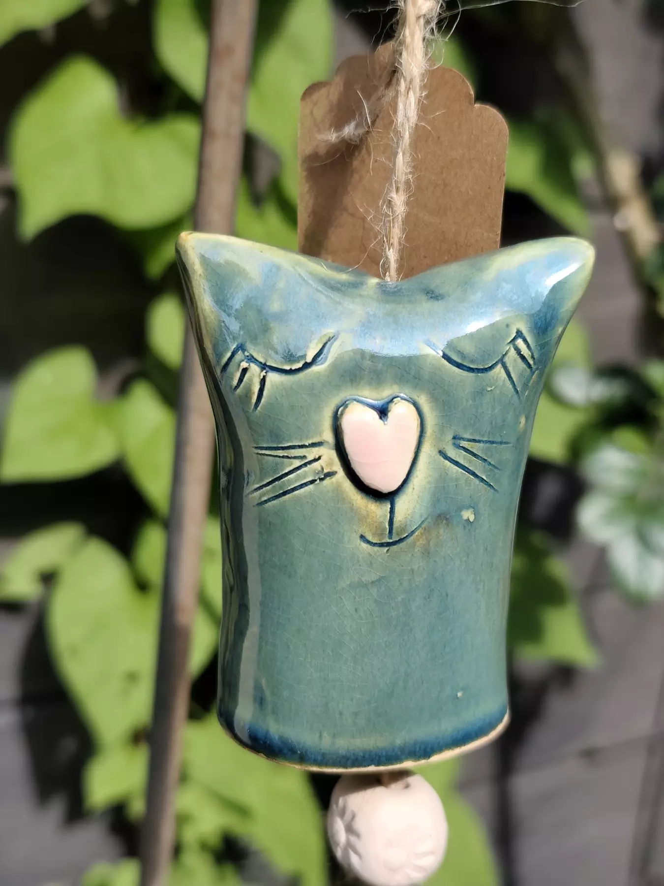 dzwonek ceramiczny kot